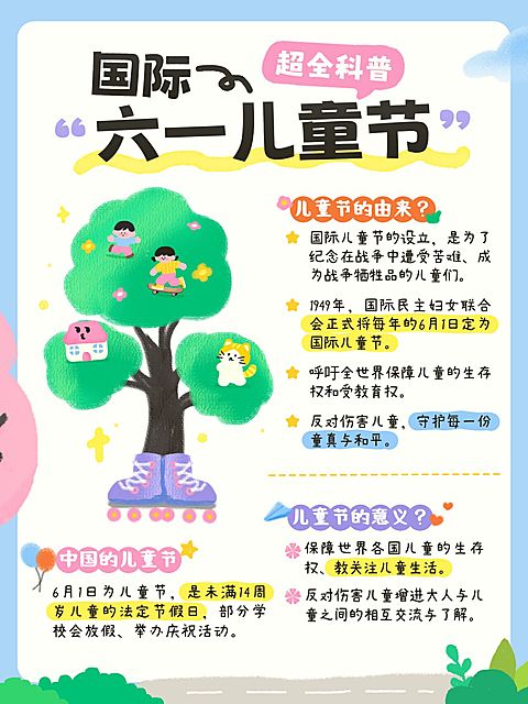 六一儿童节节日科普通用趣味感小红书配图