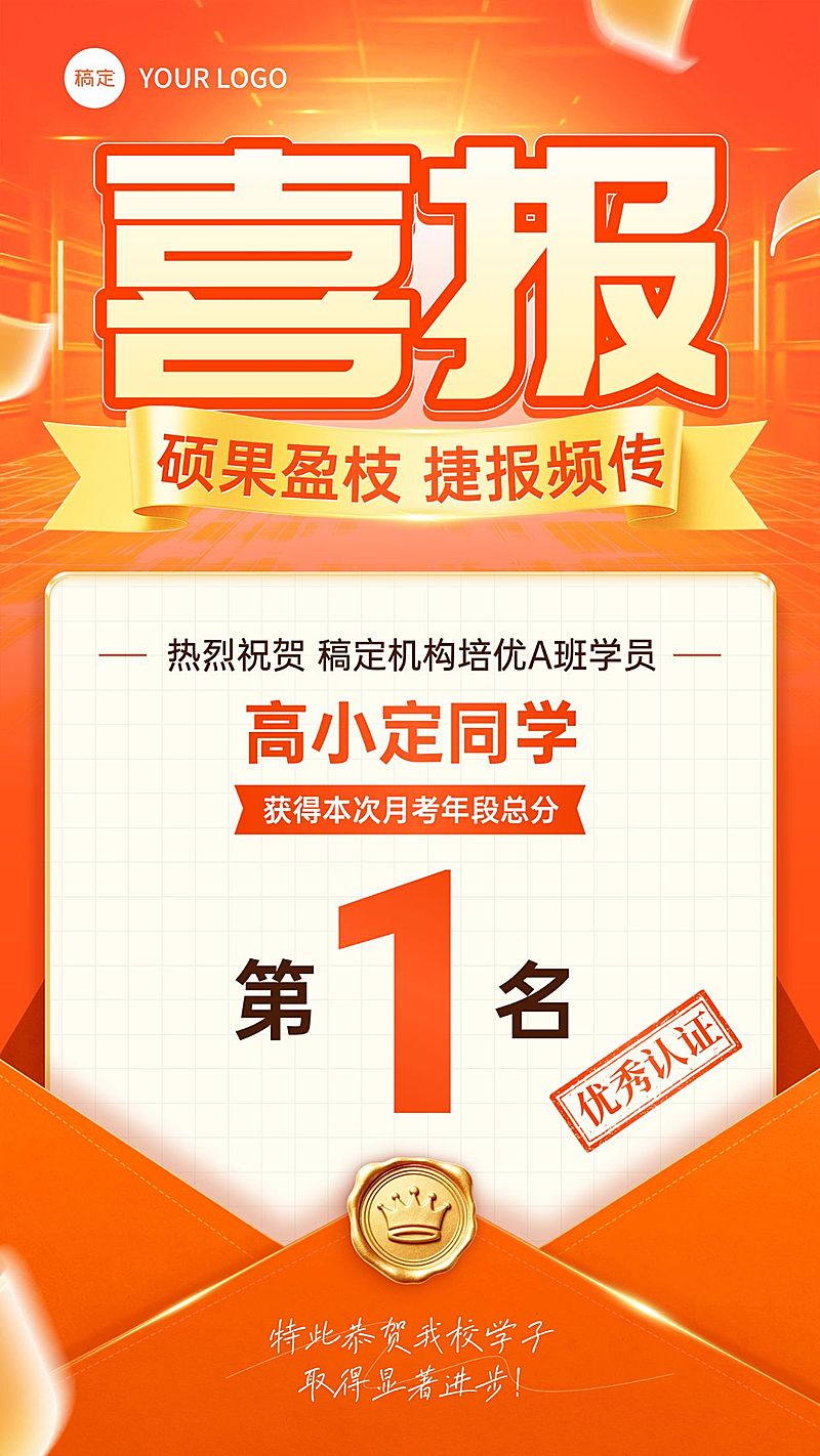 教育绩点学习机构喜报宣传海报