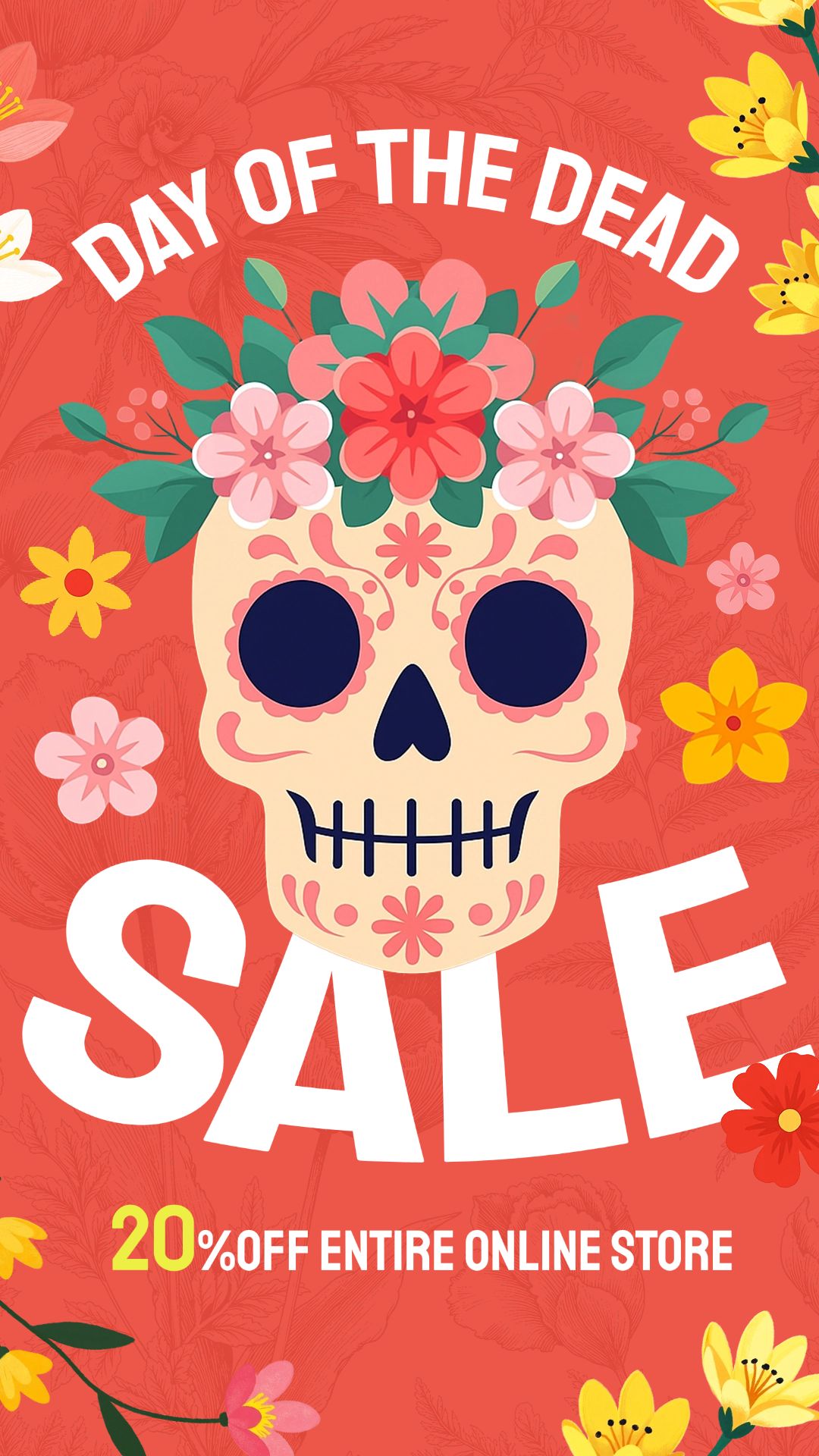 Day of the Dead Dia de Los Muertos Graphic Illustrations Poster Instagram Story Image