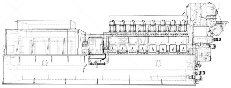 diesel generator the layers visible and