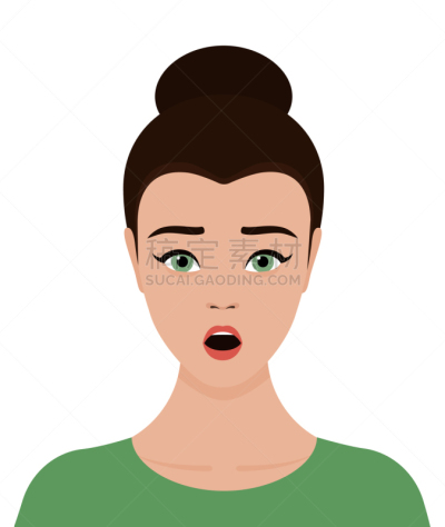 棕色头发,绘画插图,矢量,女孩,注视镜头,公寓,背景聚焦,易接近性,扁平化设计,小题大作