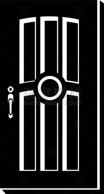 高雅,极简构图,计算机图标,建筑物门,黑色,建筑,图像,矢量,分离着色,进入