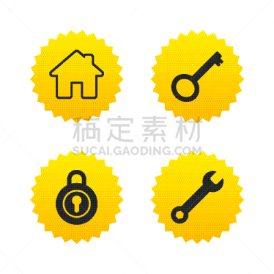 图标,工具,HOME键,扳手,房屋,开着的,图像,设备用品,服务