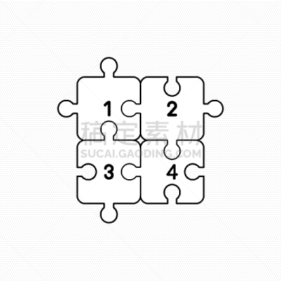 概念,图标,拼图拼块,四个物体,谜题游戏,商务,相伴