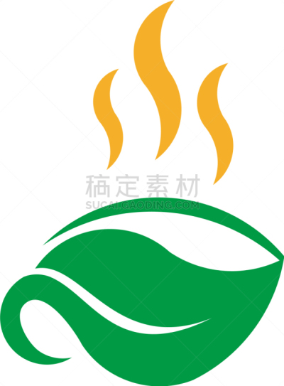 绿茶,白色,绿色,早晨,热,图像,矢量,分离着色,草本,咖啡
