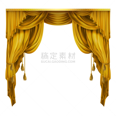戏剧表演,窗帘,天鹅绒,丝绸,折叠的,分离着色,白色,黄色,事件,黄金