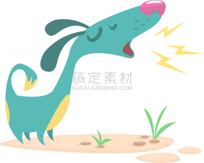 吠声,狗,幽默,卡通,舌头,白色,褐色,可爱的,小的,性格