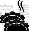 分离着色,标志,黑色,图标,饺子,传统,食品,蒸菜,传统节日