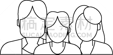 家庭,侧面像,黑白图片,头像,分离着色,白色,女儿,商务,人,母亲