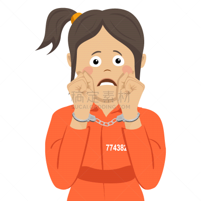 犯人,手铐,悲哀,美国人,女孩,分离着色,白色,图像,教