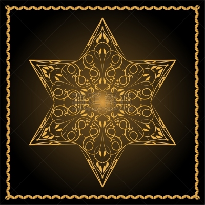 黄金,犹太教,大卫,边框,星形,精工制品,大卫王之星,黑色背景,发光