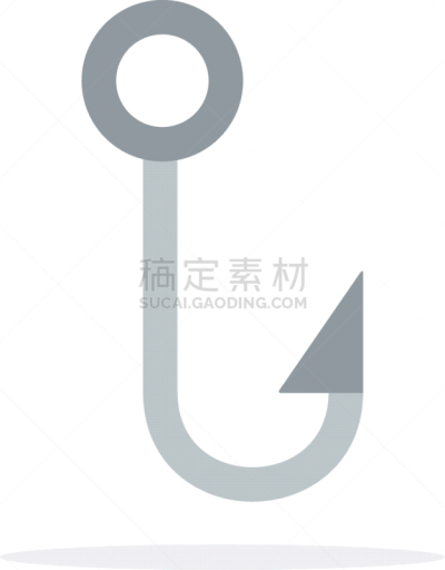 single hook for fishing flat isolated