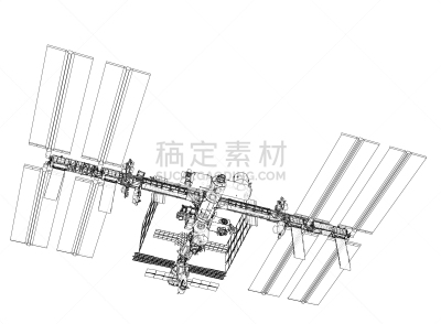 太空船,轮廓,矢量,未来,空间站,几何形状,蓝图,技术,火箭,车站