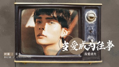 简约复古风饭圈横版视频封面明星应援