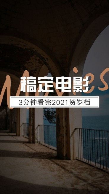 简约大字电影解说推荐竖版视频封面预览效果