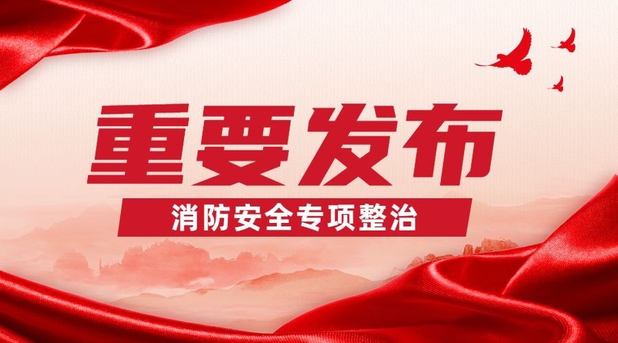 红色政务消防宣传安全专项整治横版海报banner预览效果