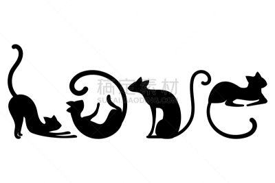 文字,猫,黑色,可爱的,单词,字母,自然美,爱,站