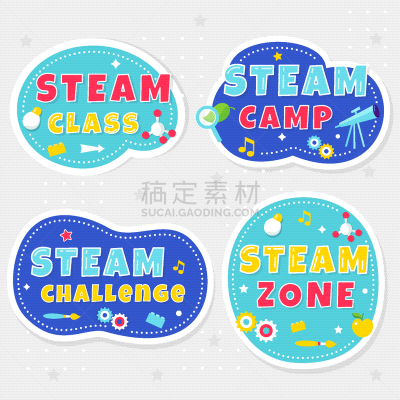 儿童,绘画插图,学校,标签,蒸汽,矢量,夏令营,教室,娱乐室