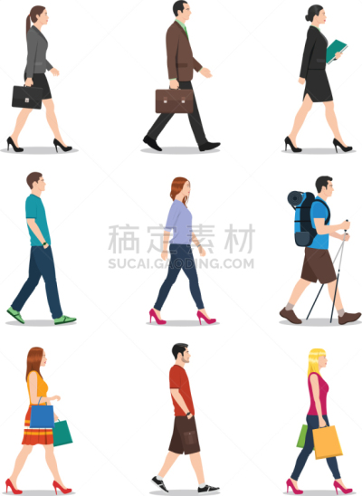 女人,男人,侧面视角,秘书,商务,自然美,行人,步行,行动,搬迁
