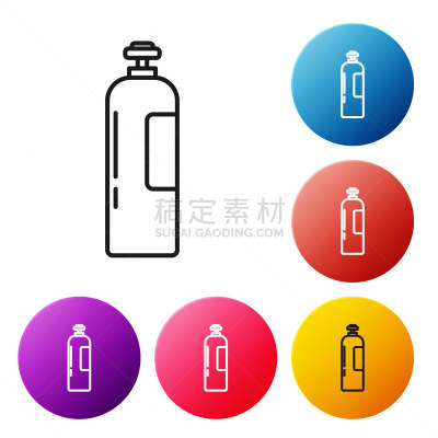 工业,矢量,绘画插图,图标,白色背景,氧气瓶,圆形,多样,全部