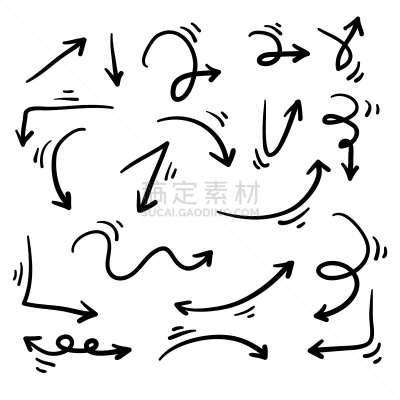 乱画,矢量,手,绘画插图,箭头符号,分离着色,背景分离,有效部位,铅笔,技术