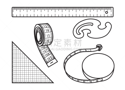 设备用品,分离着色,轮廓,白色,计量器,厘米,测量工具,测量,缝纫,弯曲
