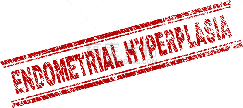 划痕,Endometrial,橡皮章,纹理效果,风险,健康保健,红色,单词,增生,生病