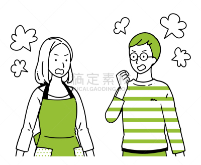 争论,异性恋,绘画插图,忠告,白色背景,男人,婚姻,生活方式,图像,女人