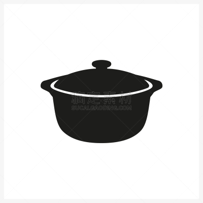 锅,计算机图标,单色调,炖锅,分离着色,砂锅菜,厨房器具,食品,膳食,剪影