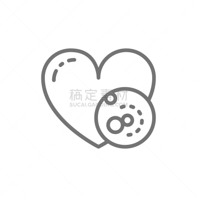 矢量,心型,问题,血栓,线图标,脉搏图,线条,药,动脉,细的