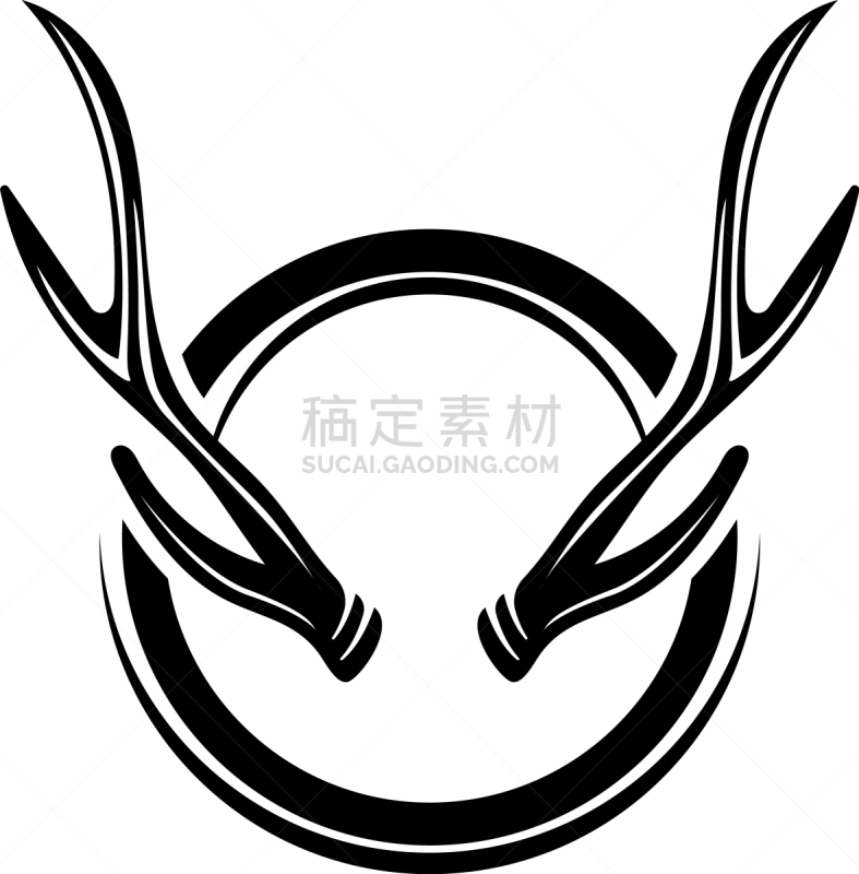 deer antler horn ilustration logo
