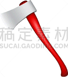 红色,斧,木制,把手,式样,过时的,分离着色,白色,柴火,白色背景