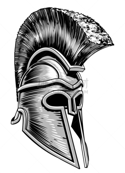 勇士,古典希腊,头盔,背景分离,希腊,莫西干头,复古风格,古典式,白色,远古的
