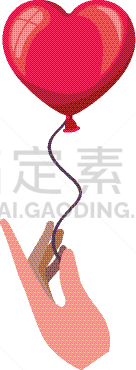 分离着色,气球,动物心脏,图标,手牵手,白昼,形状,红色,粉色,可爱的