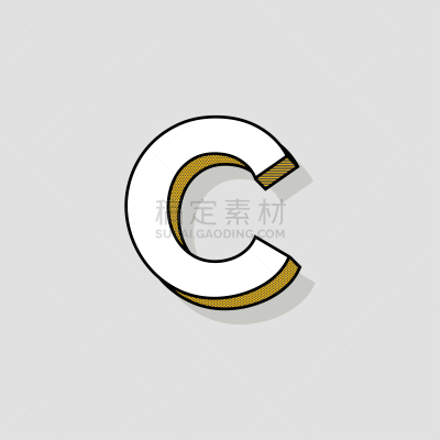 品牌名称,英文字母C,波普风,分离着色,创造力,商务,几何形状,概念,字母,信函