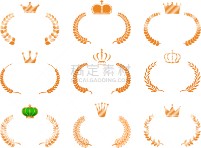 边框,王冠,铜,圆形,宽的,商务,运动,月桂树叶,市场营销,奖