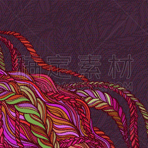 抽象,华丽的,人,图像,壁纸,头发,装饰物,重复,装饰,卷发
