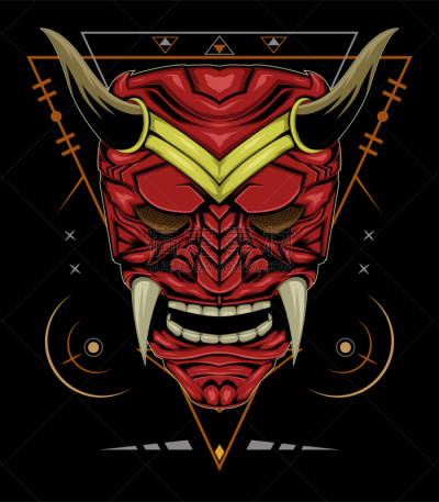 魔鬼,人的脸部,恶魔,绘画插图,歌舞伎,人的头部,矢量,红色,面具