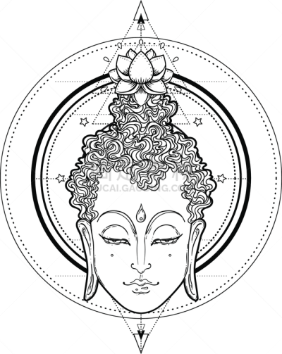 人的脸部,绘画插图,艺术,矢量,佛,灵性,白色,复古