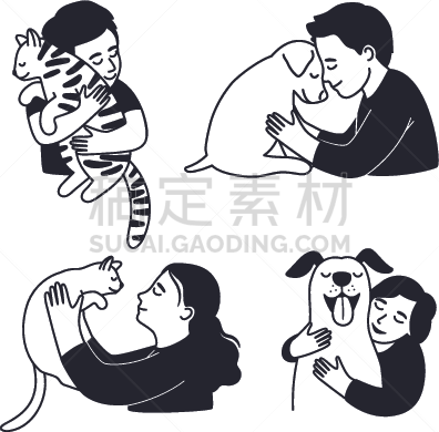 卡通,动物,童年,住宅内部,可爱的,背景分离,驯养动物,爱,狗,小的