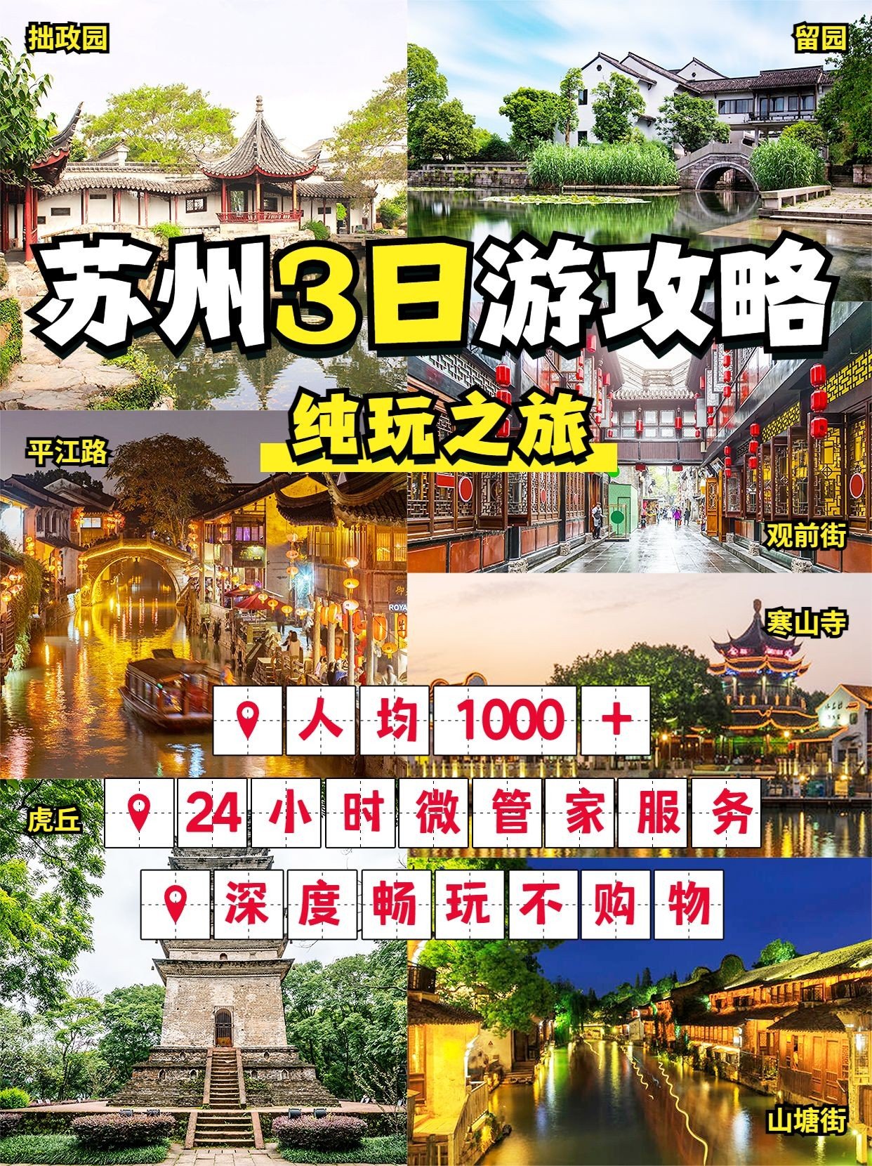 旅游攻略拼图宫格花字小红书封面