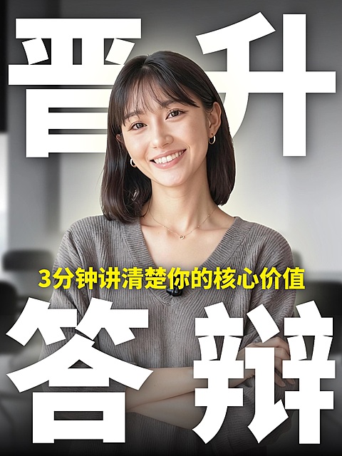 职场提升晋升答辩科普人像小红书封面