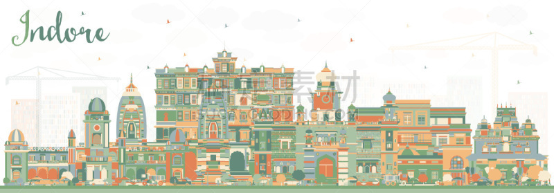 印多尔,城市天际线,印度,建筑外部,彩色图片,商务,现代,著名景点,背景,户外