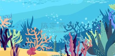 动物,礁石,绘画插图,卡通,水下,海洋,矢量,平坦的,深的,野生动物