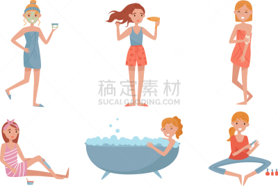 女人,美,家庭生活,清漆,面具,自然美,头发,美容师,女孩,美容