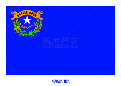 美国州旗,绘画插图,内华达州,美国,矢量,白色背景,亚利桑那州州旗,阿拉巴马州旗,田纳西州旗,阿肯色州州旗