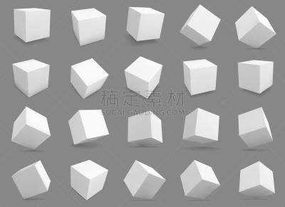 几何形状,阴影,盒子,三维图形,白色,矢量,方形画幅,抽象,形状,收集