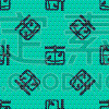 blue line cable car icon isolated seamless pattern