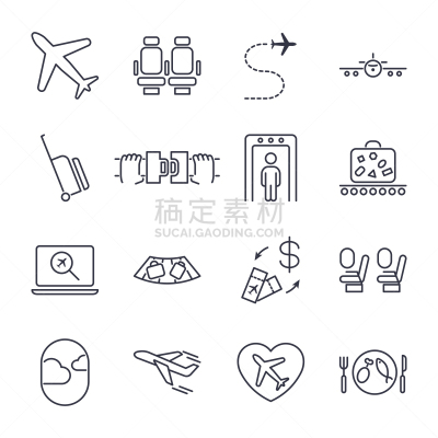 机场,天线,图标集,计算机图标,商务,数据,行李,喷气式飞机,抵达