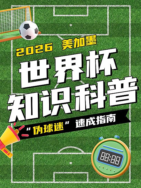 世界杯知识科普话题宣传小红书封面